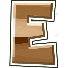 Stylized Wooden Letter E
