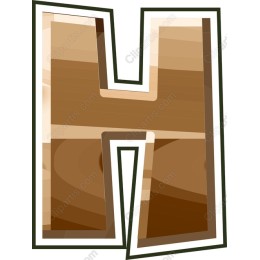 Stylized Wooden Letter H
