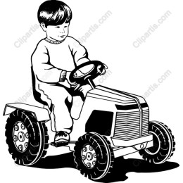 Playful Childhood: Child on Toy Tractor