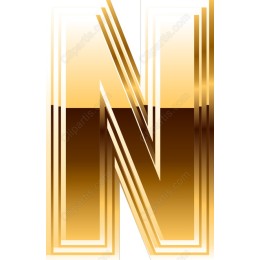 Gold and Black Letter N