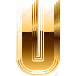 Gold Gradient Letter U
