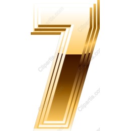 Elegant Gold Gradient Number 7