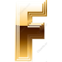 Elegant Gold Gradient Letter F