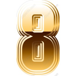 3D Gold Number 8