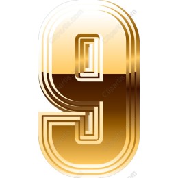 Luxurious Gold Number 9