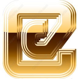 Gold Layered Letter E Clipart