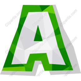 3D Green Polygonal Letter A