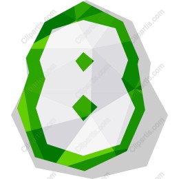 Vibrant Green Number 8 Geometric