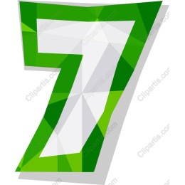 Vibrant Green Geometric Number 7
