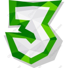 Vibrant Green Geometric Number 3