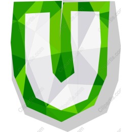 Vibrant Green Geometric Letter U