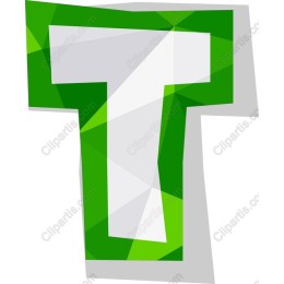 Green Geometric Letter T