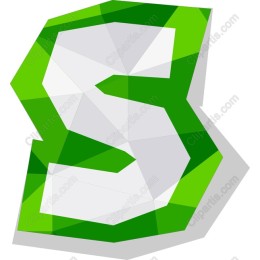 Modern 3D Green Letter