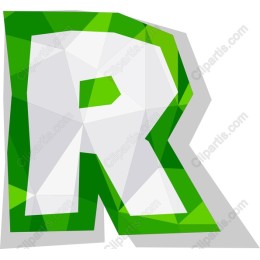 Green Geometric 'R'