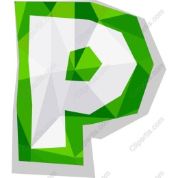 Geometric Green Letter P