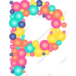 Colorful Bubbles Letter P