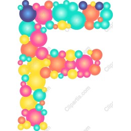 Colorful Bubble Letter F