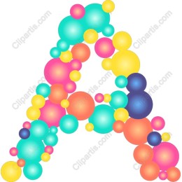 Colorful Bubble Letter A
