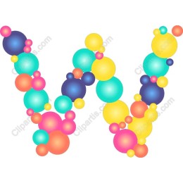 Colorful Bubble Letter W
