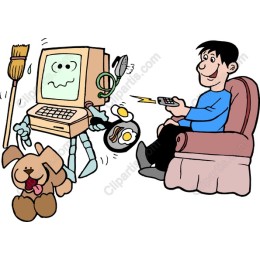 Cheerful Robot and Pet Home Automation