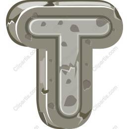 Cracked Rock Letter T