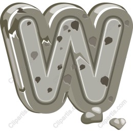 Stone Textured Letter W