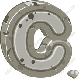 Cracked Concrete Letter C