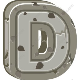 Textured Rock Letter D