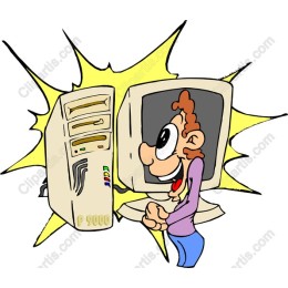 Cartoon Computer Enthusiast