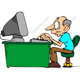 Elderly Man Typing