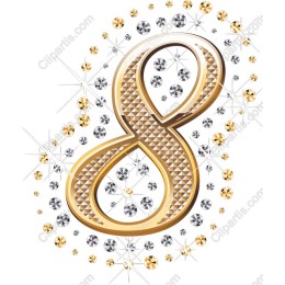 Gold and Diamond Number 8