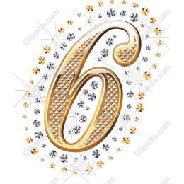 Glamorous Gold and Diamond Number 6
