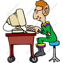 Quirky Computer User Cartoon