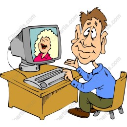 Cheerful Cartoon Computer Interaction