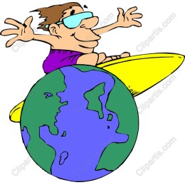 Surfer Riding the Globe