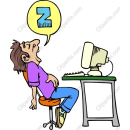 Cartoon Character Sleeping at Desk