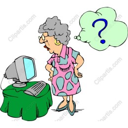 Confused Grandma with Computer
