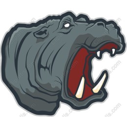 Roaring Hippo Head