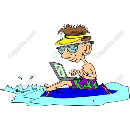 Beach Bum with Laptop