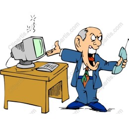 Frustrated Office Worker Drawing