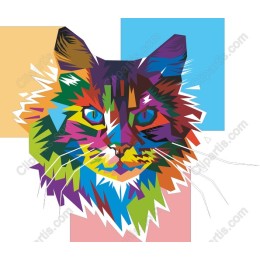 Colorful Cat Geometric