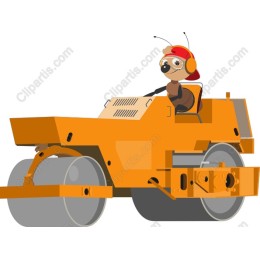 Cartoon Character on Orange Roller