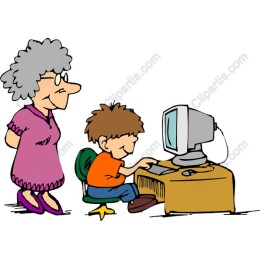 Heartwarming Grandmother and Grandson Computer Interaction