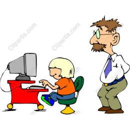 Playful Child at Computer