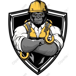 Muscular Gorilla Construction Worker