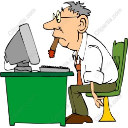 Frustrated Old Man Computer