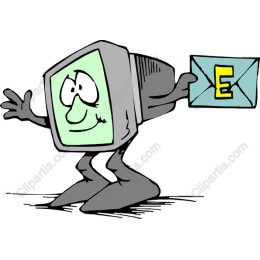 Cartoon Computer with Envelope