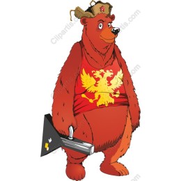 Playful Bear with Double-Headed Eagle Emblem
