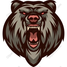 Fierce Roaring Bear Head