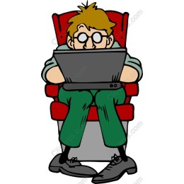 Focused Individual with Laptop
